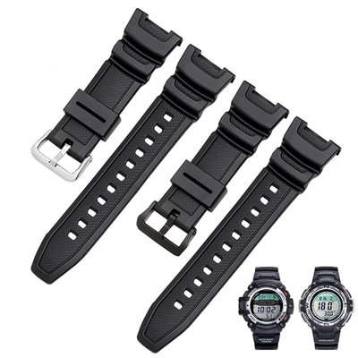 橡膠手錶帶代用卡西歐SGW-100運動登山防水錶鍊男樹脂錶帶配件