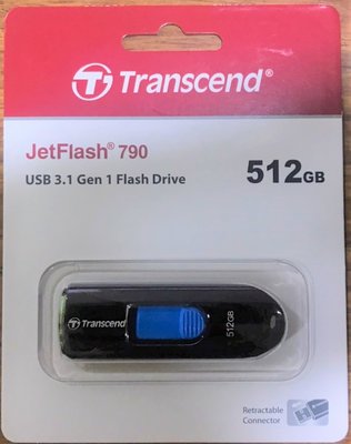 點子電腦☆北投@Transcend 創見 JetFlash 790 512GB 512G 隨身碟USB3.1 1800元