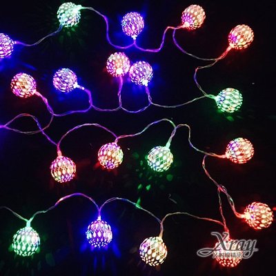 節慶王X射線【X411526】20燈LED鐵圓球電池燈(四彩)，聖誕樹/LED/聖誕燈飾/造型燈/聖誕佈置/裝飾燈/聖誕