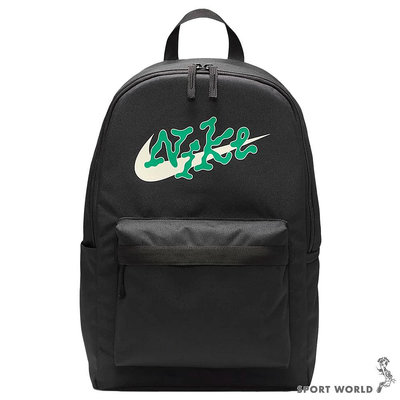 Nike 後背包 雙肩 筆電隔層 黑綠【運動世界】FN0878-010