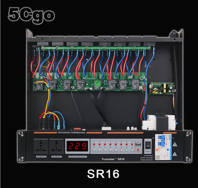 5Cgo【發燒友】智能延時電源時序器時序器舞臺演出會議音響時序電源控制器時序電源濾波器 SR16 18路不帶濾波時序器