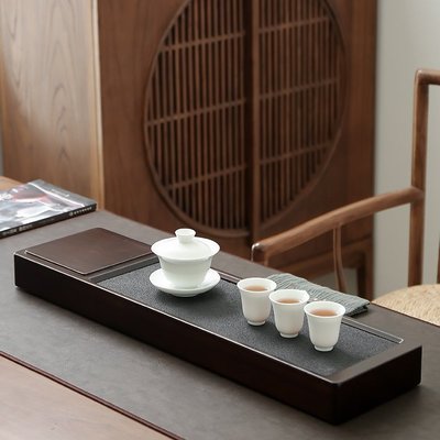 整塊重竹氧化鋁礦石茶盤茶臺現代簡約家用茶海大號排水式功夫茶具