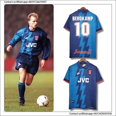 95-96 復古足球球衣英超聯賽 阿森納兵工廠客場 Bergkamp博格坎普經典復古足球運動衫 Arsenal 1995-master衣櫃4
