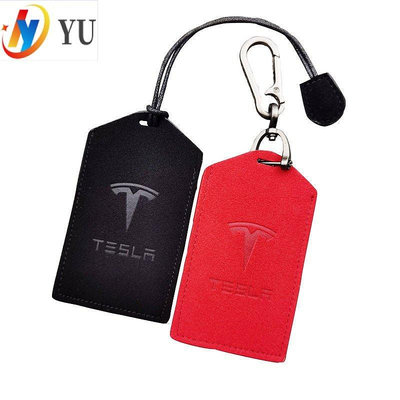 熱銷  Tesla特斯拉model3/Y/S卡片鑰匙套包Roadster鑰匙殼ModelX翻毛皮鑰匙包Tesla3、Mo