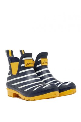 Miolla 英國品牌Joules 藍白條紋拼黃色短筒雨鞋/雨靴