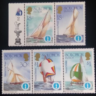 所羅門群島郵票帆船郵票(Sailboat)1987年發行#3602特價