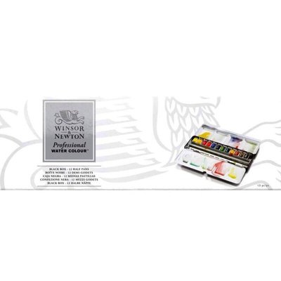 ?? 法國製 Winsor&amp;newton 0193548 專家級 黑鐵盒 12色 溫莎牛頓 專家級塊狀水彩 禮盒組