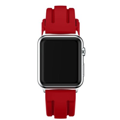 小胖 Apple Watch 1/2/3 雙凹線矽膠運動錶帶 蘋果 iWatch 38 42mm 凹槽散熱透氣 替換腕帶