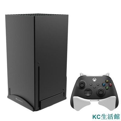壁掛式支架適用於Xbox Series X控制臺,堅固的壁掛支架,穩定,耐用,散熱,節省空間（黑色,1件裝+手柄支架）-