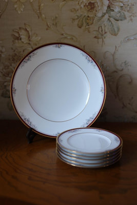日本Noritake則武金邊白瓷餐具盤子一大五小有原盒