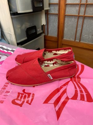 「 二手鞋 」 TOMS 懶人休閒鞋 W8.5（紅）5