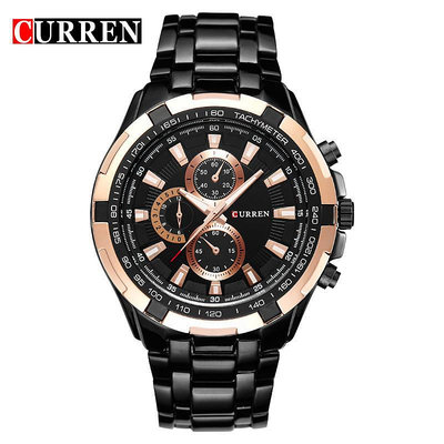 CURREN卡瑞恩 8023爆款瑞士男手錶不鏽鋼錶帶時尚高檔石英錶