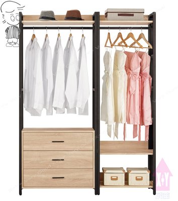【X+Y】艾克斯居家生活館      現代衣櫃系列-艾麗斯 4.6尺開放式系統衣櫥A34.衣櫃.可任意排列組合.摩登家具