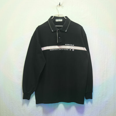 Munsingwear 企鵝牌 Polo衫 長袖 黑 條紋 極稀有 日本製 老品 復古 古著 Vintage