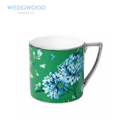 下殺-馬克杯Wedgwood JC翠玉鳳凰白+綠色骨瓷馬克對杯 中國風水杯茶具咖啡杯~特賣