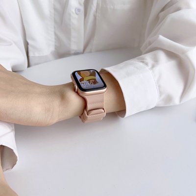 車線馬卡龍 矽膠錶帶 適用於 Apple Watch S8/Ultra/7/6/se2/4/3/2蘋果手錶錶帶
