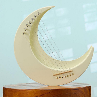 【現貨】萊雅琴豎琴月牙琴奔月圖古典白月光7音初學者簡單易學里拉樂器