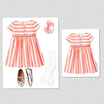 美國GYMBOREE正品新款Striped Dress粉色條紋連身裙洋裝18~24m.2T3T...售300元
