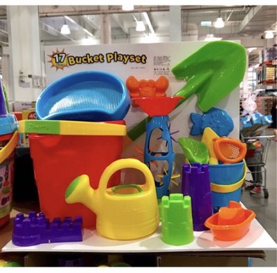 Costco好市多 Bucket Playset 沙灘歡樂桶17件組附鏟子  沙灘玩具