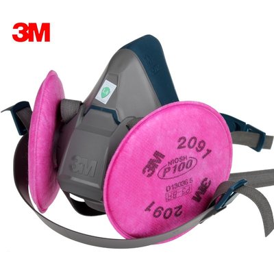 3M6502防塵面具配2091濾棉高效防工業粉塵霧霾電焊煙玻璃纖維面罩