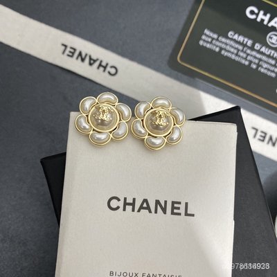 【日本二手】Chanel香奈兒小香風山茶花耳釘經典紐扣珍珠花朵女士潮流耳環