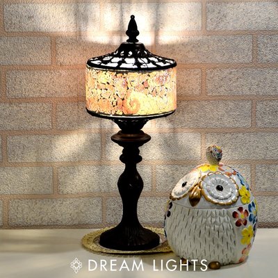 【DREAM LIGHTS】彩色玻璃莊雅合金桌燈 | Handmade Glass lighting 手工彩繪玻璃燈飾