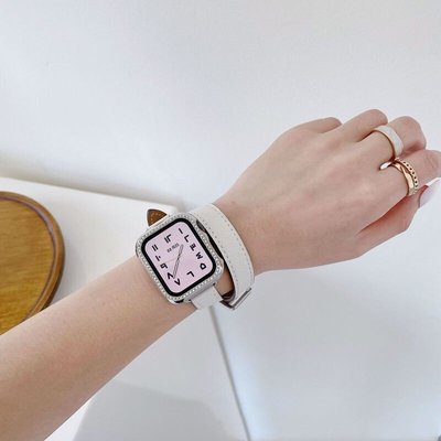 全館免運 愛馬仕同款真皮錶帶 Apple Watch 8 錶帶 7 6 SE 蘋果手錶帶 iwatch7 45mm 41mm 可開發票