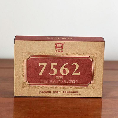 【九如茶．器】 2022年 大益 7562 熟磚 2201批250g (B113-1)