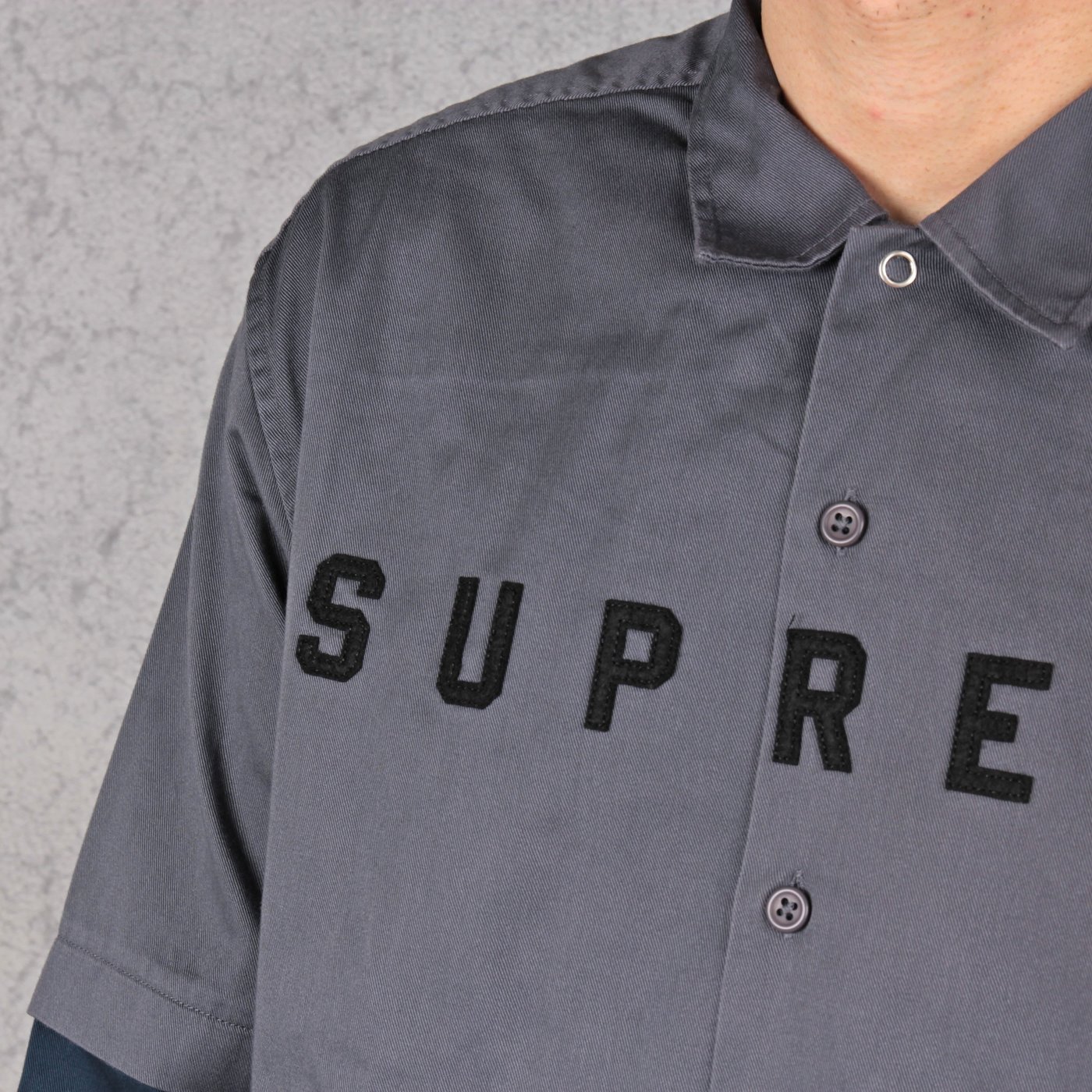 HYDRA】Supreme 2-Tone Work Shirt 貼布Logo 拼接工作襯衫【SUP460
