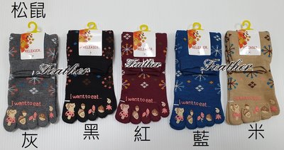 【錡崴小舖】日本製 吸汗速乾 抗菌防臭 五趾 分趾 健康 短襪 KA03B 松鼠款 (5色)