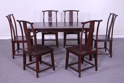 『正老件』黑紫檀木餐桌椅組(上海直輸來台現貨)，林口合宜住宅（皇翔）相約看貨