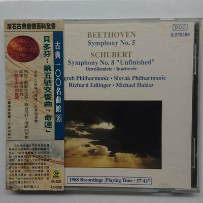 BEETHOVEN Symphony No.5貝多芬 第五號交響曲「 命運 」;舒伯特 第八號交響曲 「未完成」滾石古典100名曲館 26 無IFPI