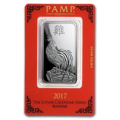 【海寧潮期貨】瑞士PAMP公司2023年生肖系列雞年1盎司紀念銀條