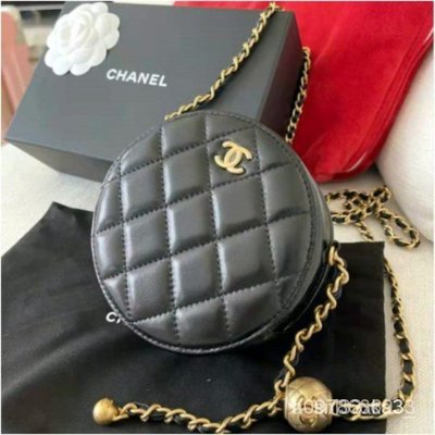 【日本二手】Chanel香奈兒 AP1449 2020 羊皮 復古金色cc金球 金球可調節 小圓餅 鏈條包