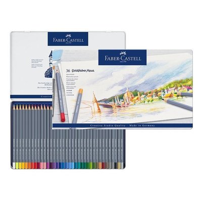 賣場最低價~*德國Faber-Castell 輝柏* 水融性色鉛筆 goldfaber 創意工坊藍盒 36色
