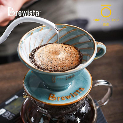Brewista陶瓷手沖咖啡濾杯V60景德鎮螺旋紋滴濾式過濾杯復古hero-萬物起源