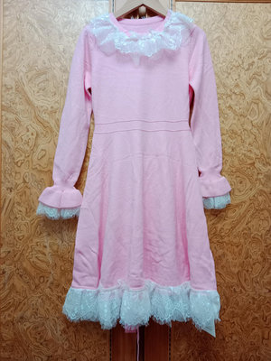 全新【唯美良品】RY 在一起~浪漫粉紅色蕾絲相邊針織洋裝~ C108-8062   S.