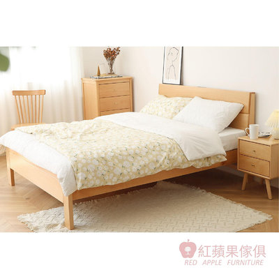 [紅蘋果傢俱] 櫸木系列 MLWH-A18 床架 櫸木床架 實木床架 特價床架 雙人床 北歐風