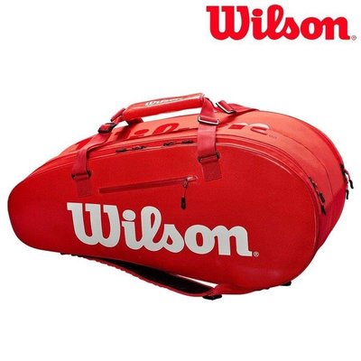 【WILSON 威爾森】SUPER TOUR 2 COMP LARGE RED 網球拍袋 (9隻裝) 紅色 WRZ840809