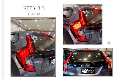 小傑車燈-全新 HONDA FIT 3 FIT3.5 14 15 LED 尾燈 後箱蓋 尾燈 燻黑 紅殼 車廂蓋上 後燈