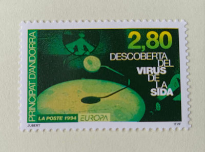 歐洲法國郵票1994_Descoverta del Virus de la SIDA_Principat D'Andor