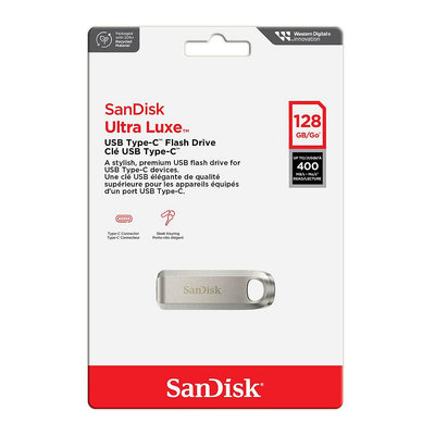 SANDISK Ultra Luxe CZ75 128G USB Type-C 金屬隨身碟 400MB/s (SD-CZ75-128G)
