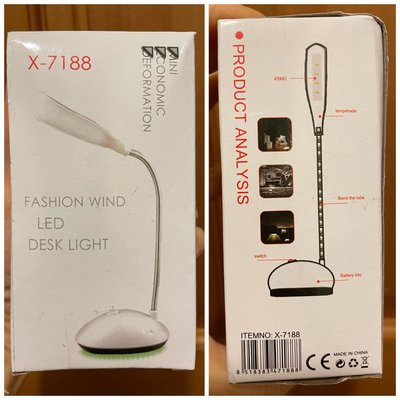 Fashion Wind LED Desk Light 桌上型 LED 小檯燈 小夜燈 桌燈 軟管閱讀燈 X-7188（粉、白）