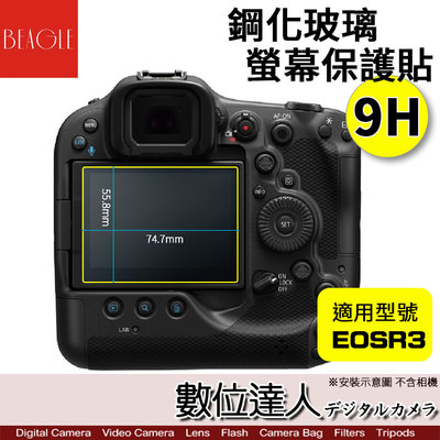 【數位達人】BEAGLE Canon EOSR3 用 鋼化玻璃 螢幕保護貼/可觸控、抗指紋、油汙、硬度9H、防爆、台灣製