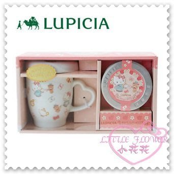 ♥小公主日本精品♥Hello Kitty聯名品牌紅茶下午茶造型茶杯組附杯蓋96801505