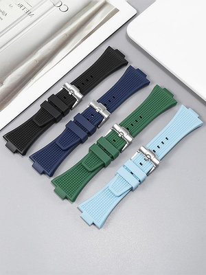 手錶配件 適配天梭1853超級玩家PRX霽風藍硅膠錶帶防水凸口暗影綠橡膠帶男
