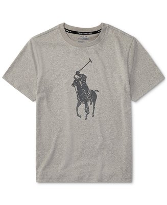 【Polo Ralph Lauren】RL 大男童大馬短袖T恤 印染大馬Logo 素面短t 圓領短袖T恤 潮T 灰色