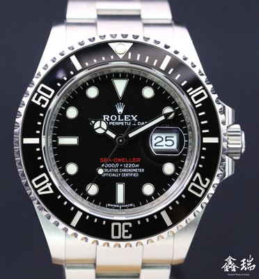 【鑫瑞鐘錶】Rolex 勞力士 Sea-Dweller 海使 126600 MK1 無皇冠面盤 不鏽鋼 43mm 盒單全