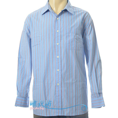 ※唯衣坊※【專櫃品牌SPAO】男 藍色直條 純棉襯衫˙44胸#60890