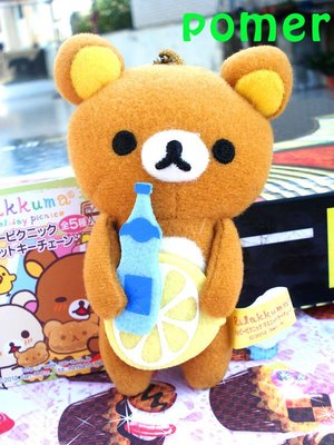 ☆POMER☆日本限定專用景品 San-X絕版正品 可愛 Rilakkuma 拉拉熊 懶懶熊 檸檬藍瓶 娃娃玩偶吊飾
